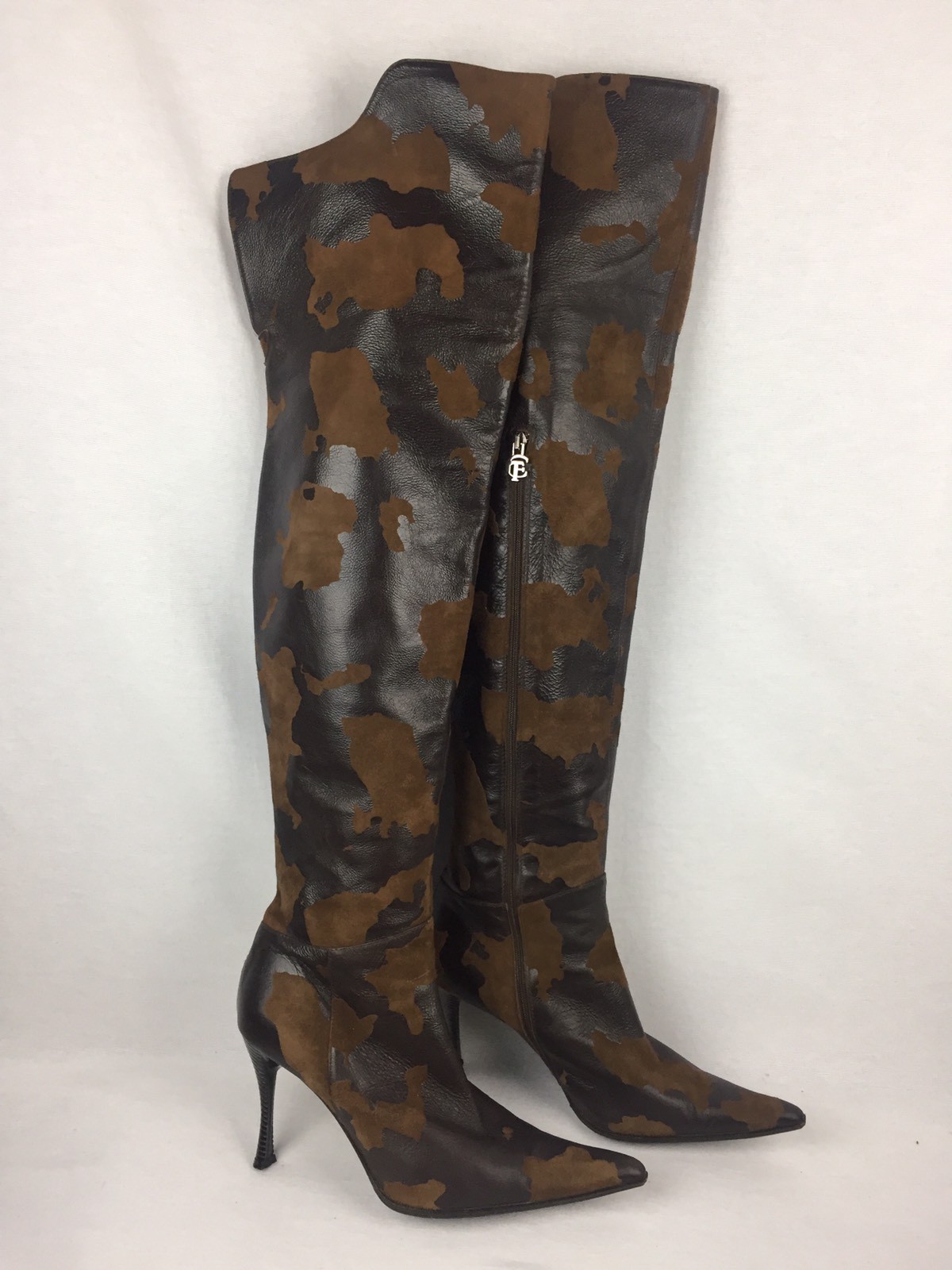 Claudio Fracassa Over The Knee Stiefel Heel Braun Leder Suede Damenschuhe EU 38 Claudio Fracassa Over The Knee Stiefel Heel Braun Leder Suede Damenschuhe EU 38