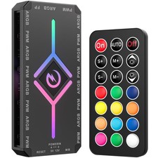 ARGB PWM Fan Hub Controller, 9-Port Magnetic PC Fan Hub with RGB Remote Con...