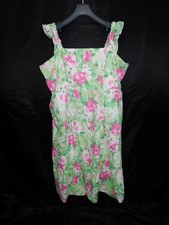 Torrid Size 2 2X Pink Green Floral Poplin Ruffle Strap Dress Sleeveless Tiered