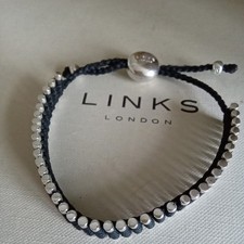 Links of London Friendship Bracelet Black Woven 925 Sterling Silver