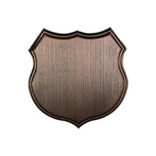 Scudo di legno per trofeo cinghiale. Denti. Zanne. Caccia. 20x19cm 030502