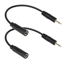PNGKNYOCN 2.5mm to 3.5mm Adapter Cable，2 Pack Mono Male TRS... 