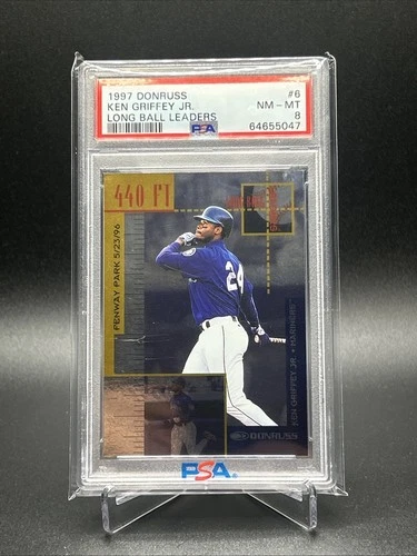 1997 Donruss Ken Griffey Jr Long Ball Leaders PSA 8 Low Pop Card