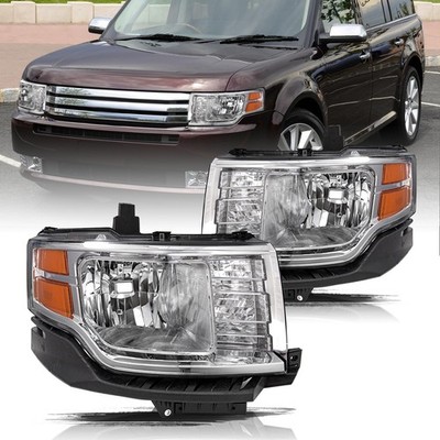 Headlight Assembly for Flex 2009-2012 Chrome Housing Amber Reflector