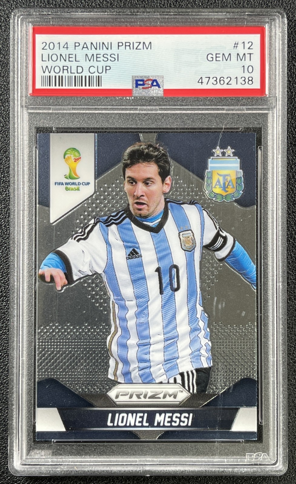 LIONEL MESSI PSA 10 2014 PANINI PRIZM FIFA WORLD CUP BRAZIL #12 ARGENTINA 2138