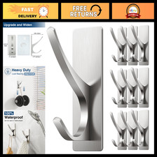 10 Pack Extra Strong Self-Adhesive Towel Hooks, 13LB Capacity, Stainless Steel f