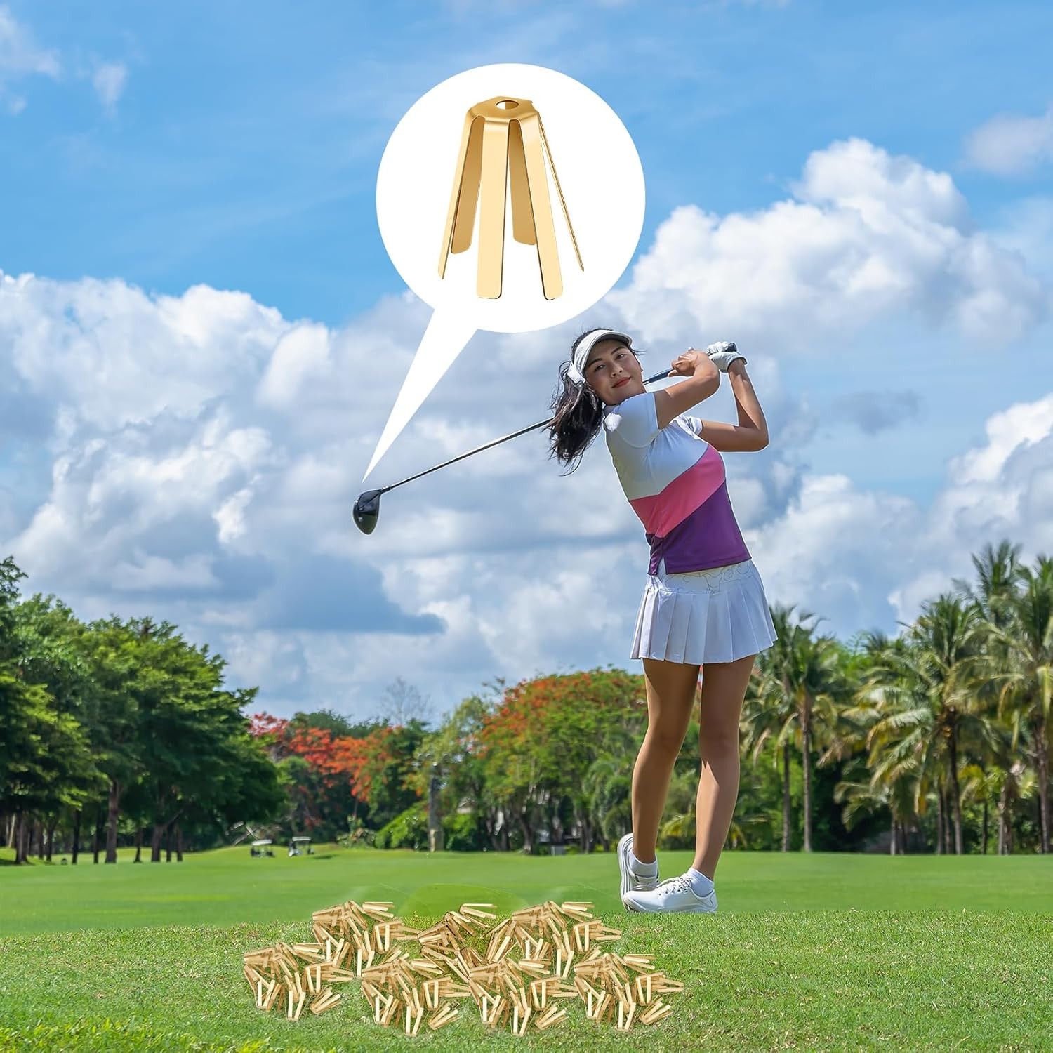 20 Pcs 6 Legs Universal Brass Golf Shaft Adapter Shims as shown in the figure 