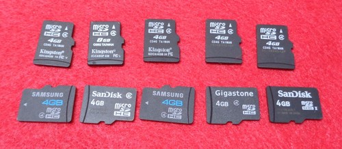 LOT of 10 4GB MicroSD Cards- Untested - Various Brands