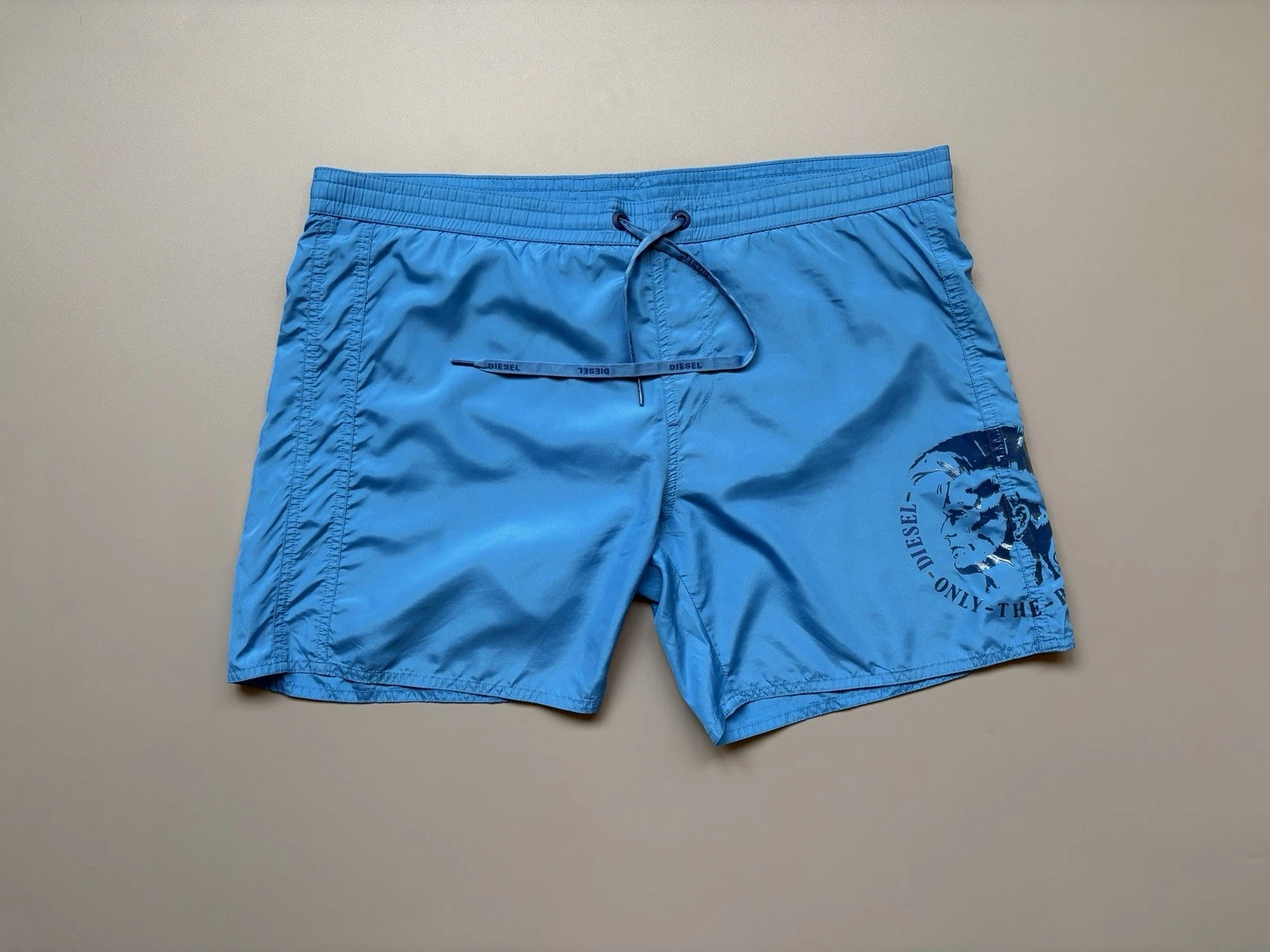 DIESEL Men's Blue Beach Short Shorts Swim Trunks with Logo Size L
