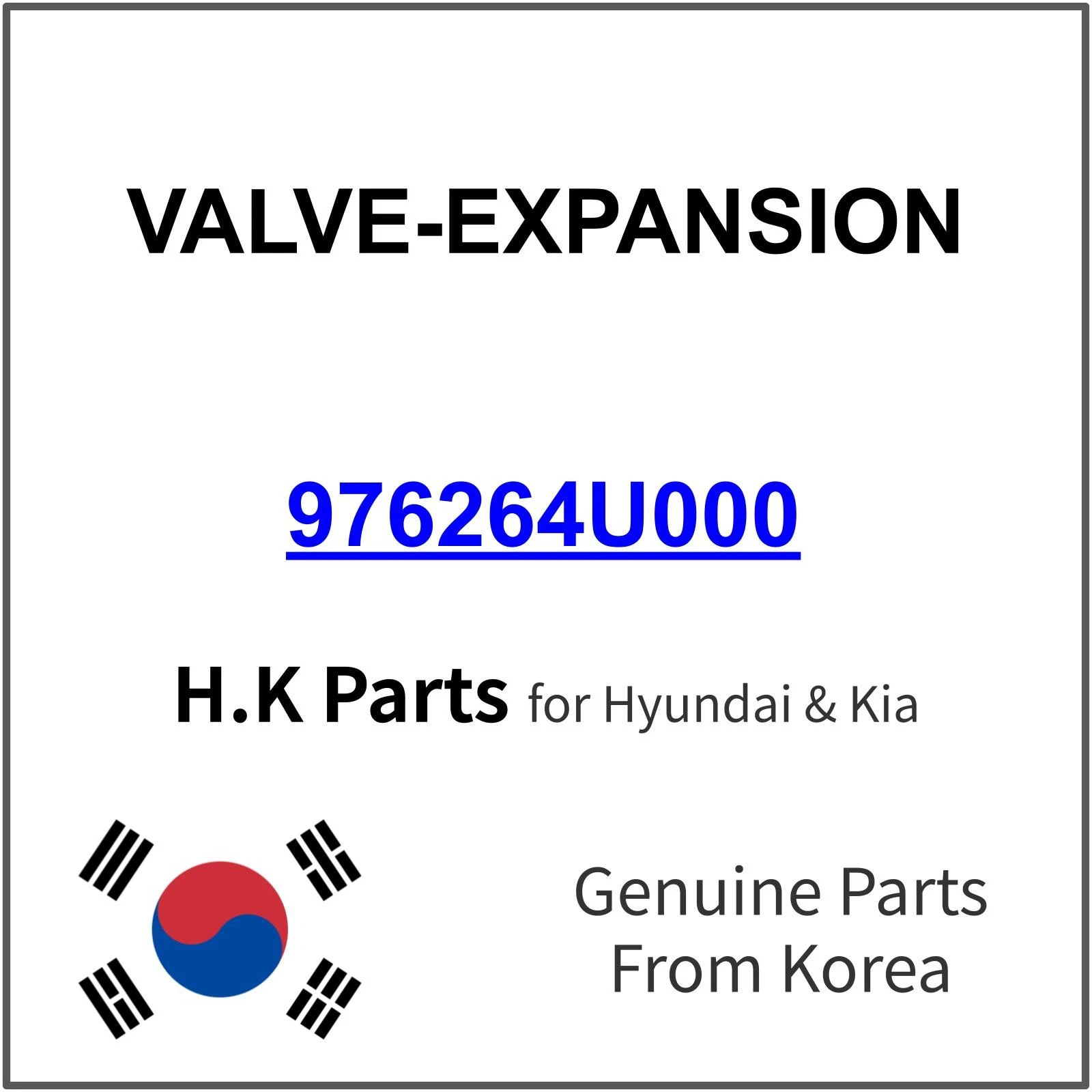 Válvula de expansión para Kia (P/N 976264U000)