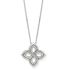 Brighton Interlok Floral Knot Silver Pendant Necklace NWT 68