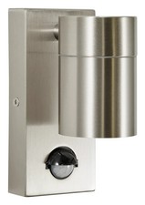 Image of Outdoor Light Silver Leto Spot IP44 Stainless Steel PIR Motion Sensor Zink