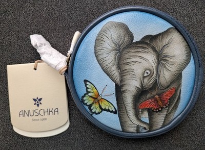 Anuschka Hand Painted Leather Wallet - New Elephant #2036-ELT-DNM