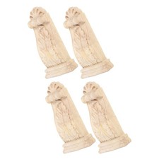 4pcs Rustic Wood Corbels Hand Carved Decorative Brackets for Home Mantels
