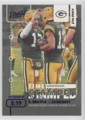 2022 Panini Prestige Time Stamped Xtra Points Blue /299 Aaron Rodgers #TS-2 0c3