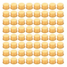 100 Pcs Golden Aluminum Screw Caps Threaded Bottle Lids for Cosmetic Packaging