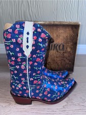NEW GORGEOUS YADIRA KIDS FLORAL SEQUIN WESTERN BOOT Sz: 2 Girl's
