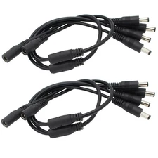 1 to 2 Way DC Power Splitter Cable Barrel 4-Pack Pure Copper 1 Female to 2 Ma...