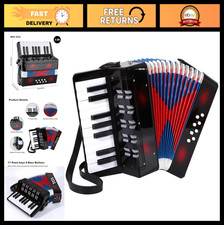 Mini Accordion Musical Instrument - 17 Piano Keys, 8 Bass Buttons, Kids Toy Gift