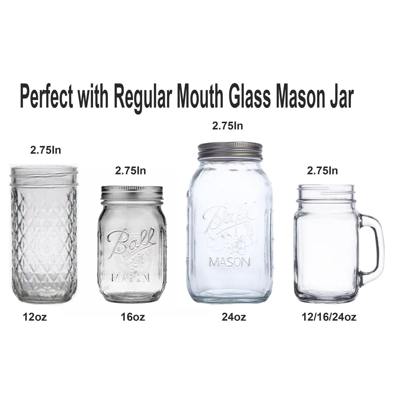 Regular Mouth Mason Jar Flip Pouring Spout Lids with Handle.Turns Mason Jar t...