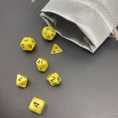 DnD Micro Dice Set Pearl Yellow RPG Polyhedral for D&D Pathfinder MTG Tabletop 7