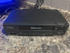 Emerson EWV601B 4-Head Hi-Fi Stereo VHS VCR Tested Works No Remote