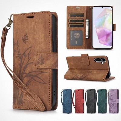 For Samsung A16 A15 A25 A35 A54 Magnetic Leather Wallet Phone Case Strap Cover