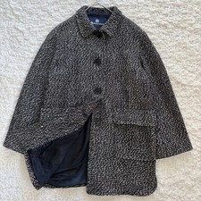 Aquascutum Vintage Tweed Overcoat Size 10 REG Classic Black White Length: 76 cm