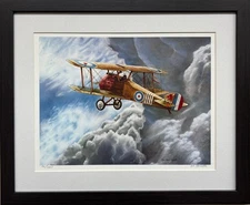 Bruce Hasselle "Soaring"  Signed & # Framed Sopwith Camel biplane Aviation Art