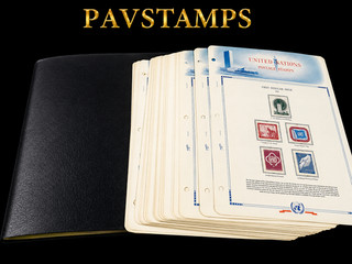 US UN assortment of mostly different Mint Stamps hinged on pages