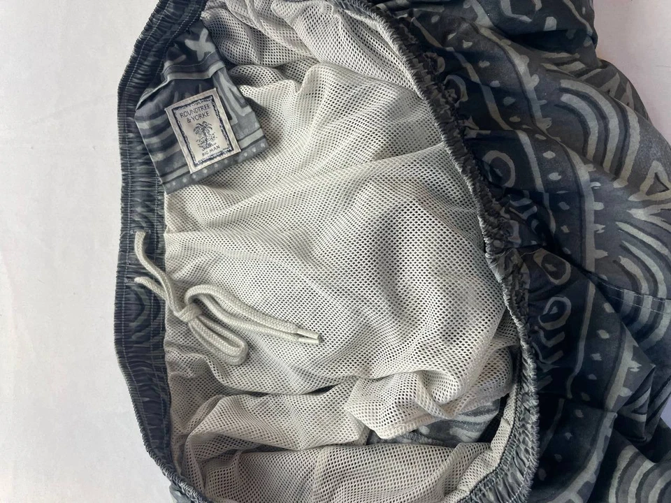 NUEVO Bañador Roundtree & Yorke Para Hombres Hombre Grande 2X Gris Azteca Cordón Nuevo con Etiquetas Foto 4 de 4
