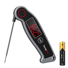TempPro TP19 Waterproof Digital Meat Thermometer for Grilling with Grey