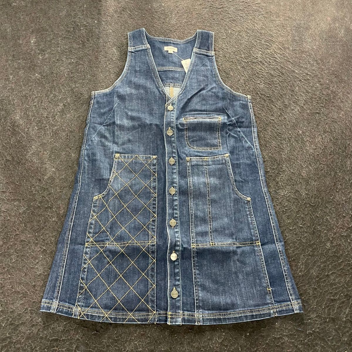 PILCRO Sleeveless V-Neck Mini Dress Women's Size M Denim
