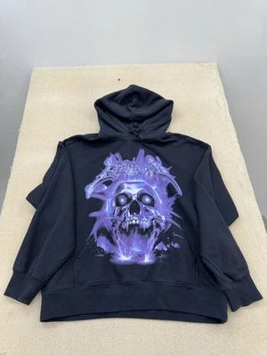 Sudadera con capucha H&M Euphoria Skull negra/púrpura XL holgada para hombre - Imagen 1 de 4