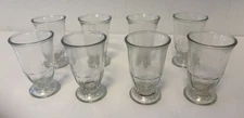 Vintage Jelly Jar Juice Clear Glass Set of 8 Paneled Lot Numbered Bottoms Vases!