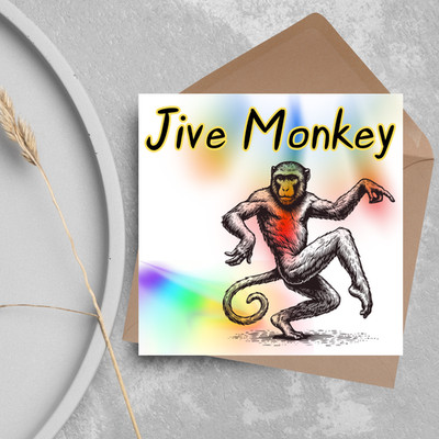 Süße Jive Affe Karte, lustige Partykarte, Tiermotiv Geburtstag, Partykarte