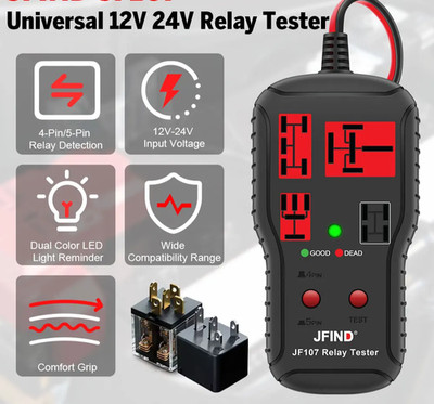 Universal Car Relay Tester 12V-24V LED Automotive Diagnostic Battery Checker