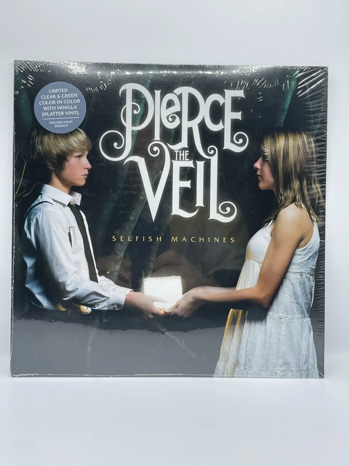 NEW Pierce The Veil Selfish Machines Green in Clear Color Vanilla Splatter /1000 - Image 2 of 4