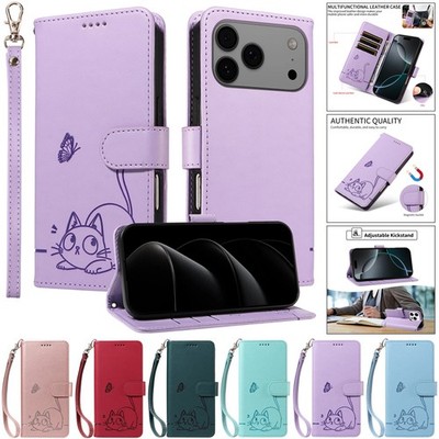 Leather Magnetic Flip Wallet Case For iPhone 17e 16 15 14 13 12 11 Pro Max XR 8