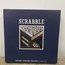 *NEW/SEALED* WS Scrabble Deluxe Vintage Edition Wood Rotating Board Game 1458335