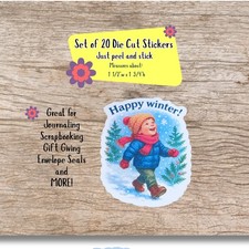 Christmas winter themed sticker seals set of 20, Christmas envelope seals