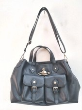 Vivienne Westwood Black Leather Bag, Large Black Crossbody Bag. Good Condition.