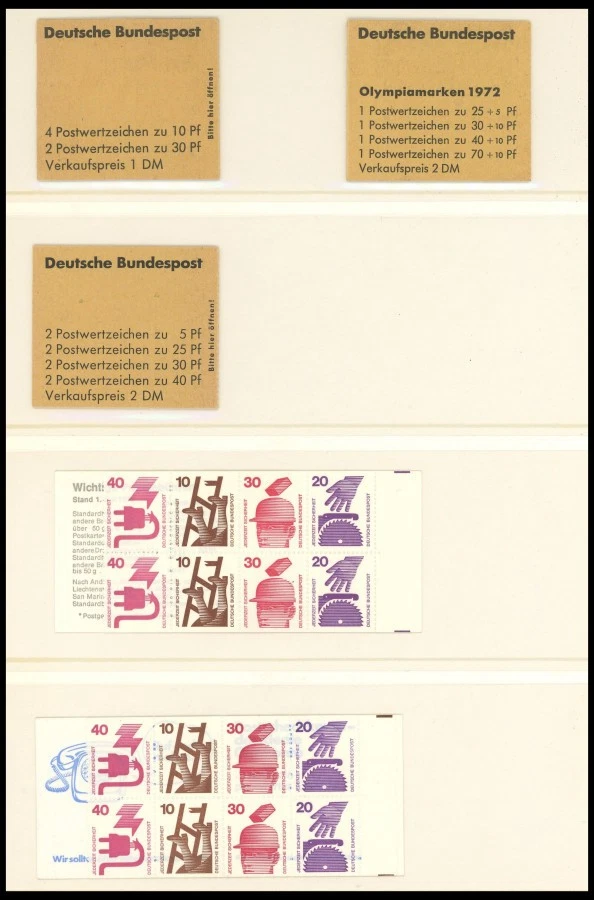 MARKENHEFTCHEN 1958-2000, Slg. von 74 verschiedenen postfrischen Marke - Bild 2 von 3