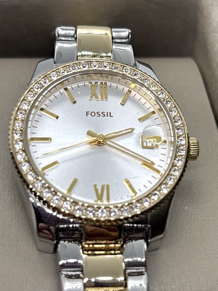 Reloj para mujer Fossil Riley tono remolque bisel cristal inoxidable fecha 255300 Foto 2 de 4