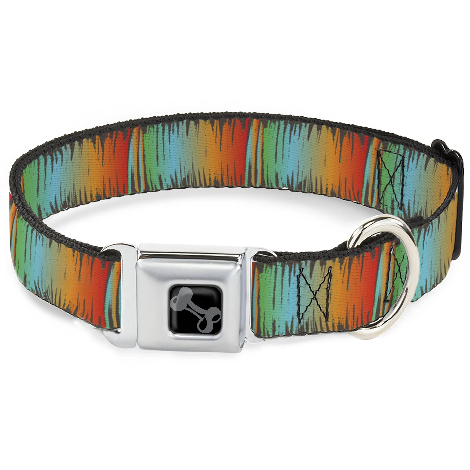 Dog Collar Bone Scribble Zarape Fade Brown/Multi Color Large 15-24"