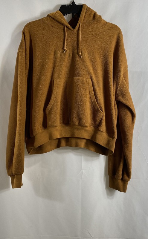 Stussy Youth Brown Fleece Pullover Hoodie Embroidered Logo Sz L