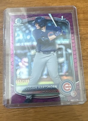 2025 Bowman Draft Chrome Josiah Hartshorn Fuchsia Reptilian Refractor /199 (RC)