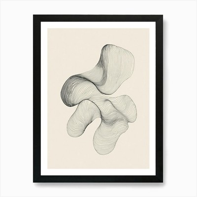 Abstrakte Strichzeichnung 1 Kunstdruck gerahmt Wandbild Poster Leinwanddruck Bild