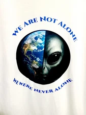 Ancient Grey Aliens Earth Men's T-Shirt XL White 100% Cotton On Of A Kind