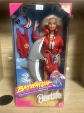 Vintage 1994 Baywatch Barbie Doll Lifeguard Dolphin Mattel 13199 NRFB